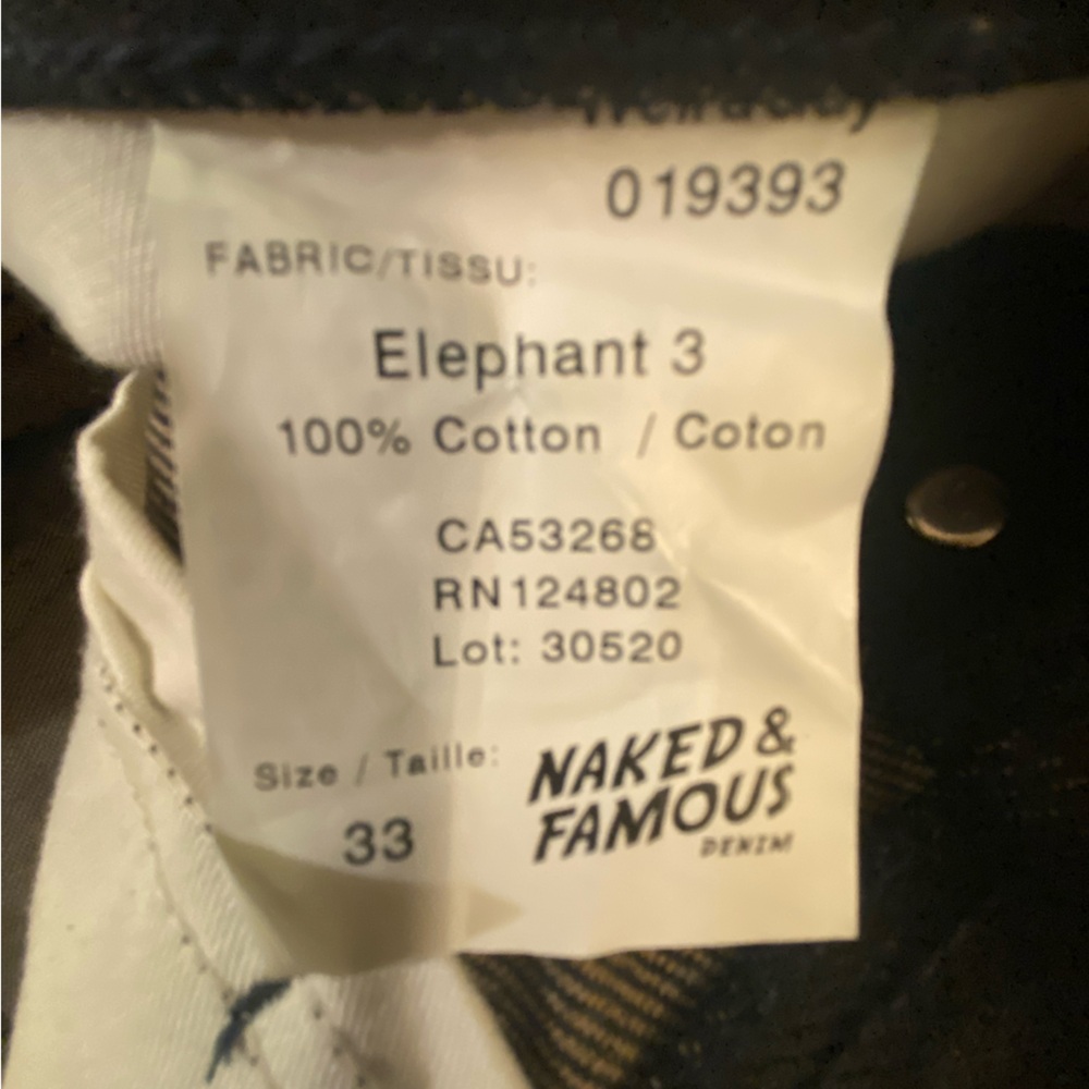 Naked and Famous Weird Guy Elephant Heavyweight Japanese Selvedge Denim Size 33 - Picture 6 of 6
